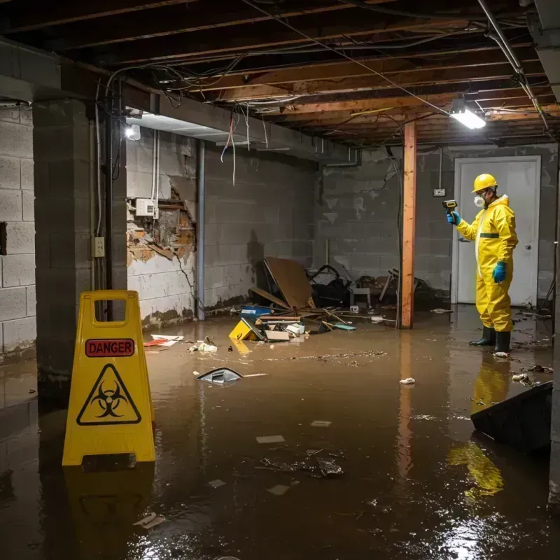 Flooded Basement Electrical Hazard in Coalgate, OK Property